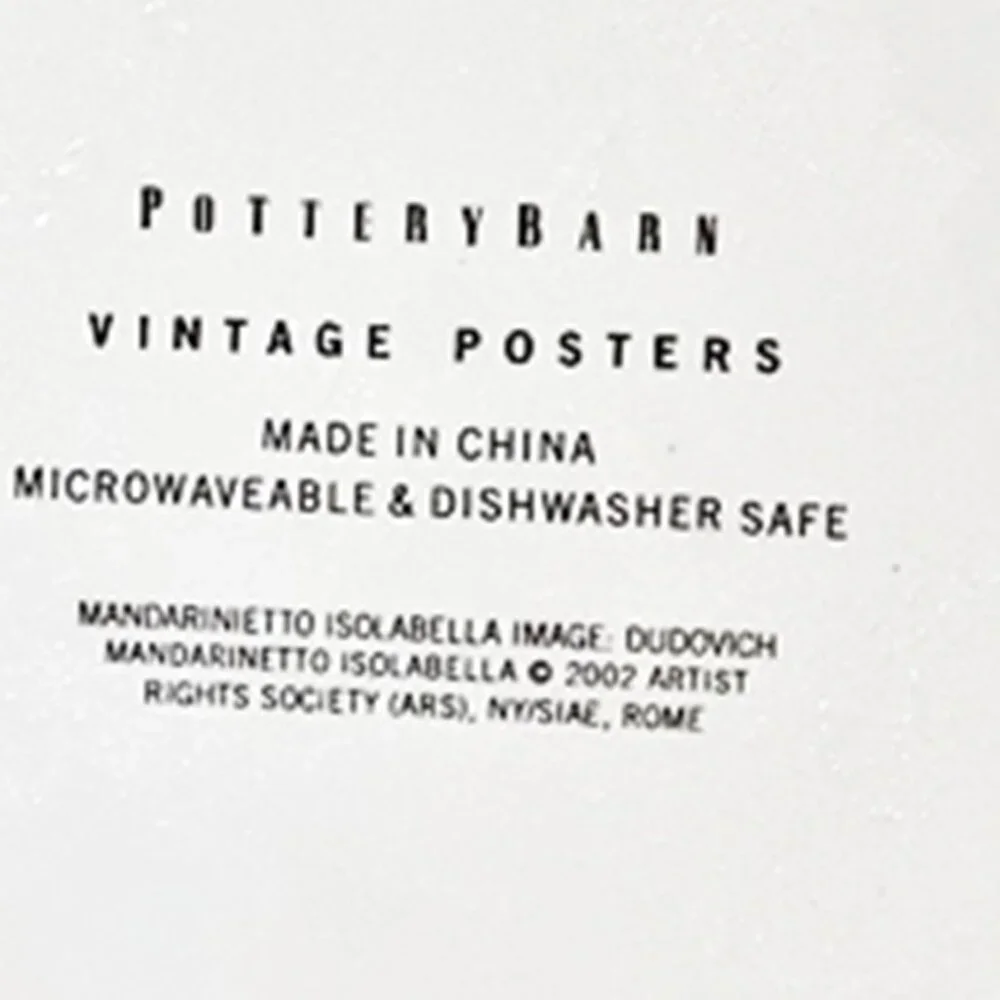 Pottery Barn  VINTAGE POSTERS Set of 4 Plates Canape Cocktail 8"  Appetizer - Picture 7 of 8